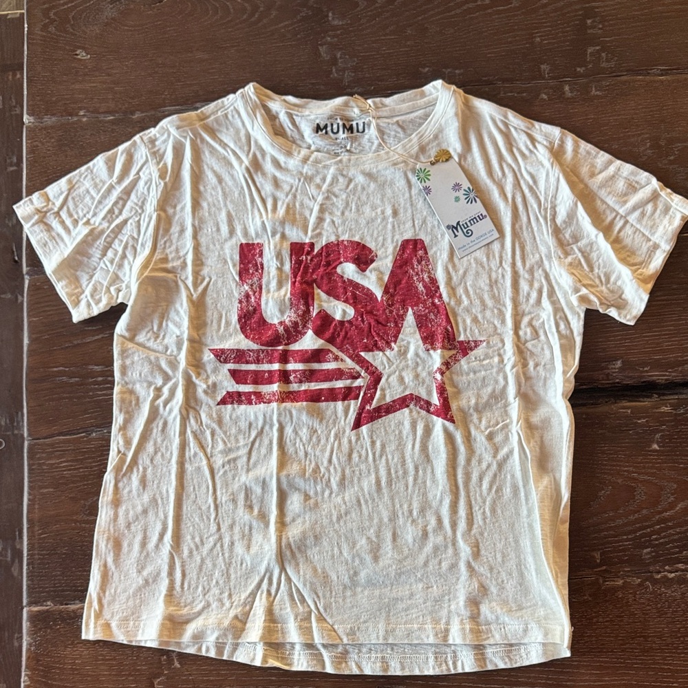 Show Me Your MuMu USA Star Tee - White and Red